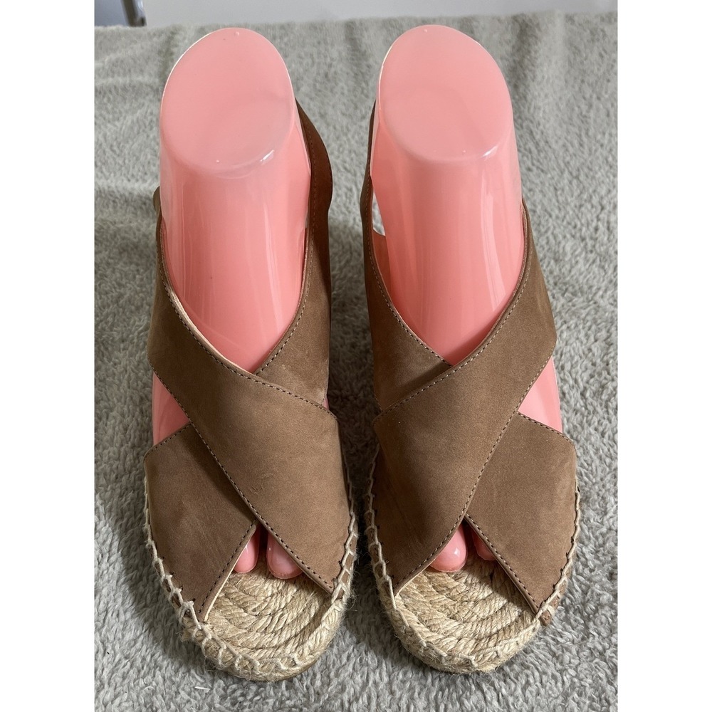 Diane‎ von Furstenberg Tan Suede Espadrille Wedge Sandals Made Spain Womens 40 9